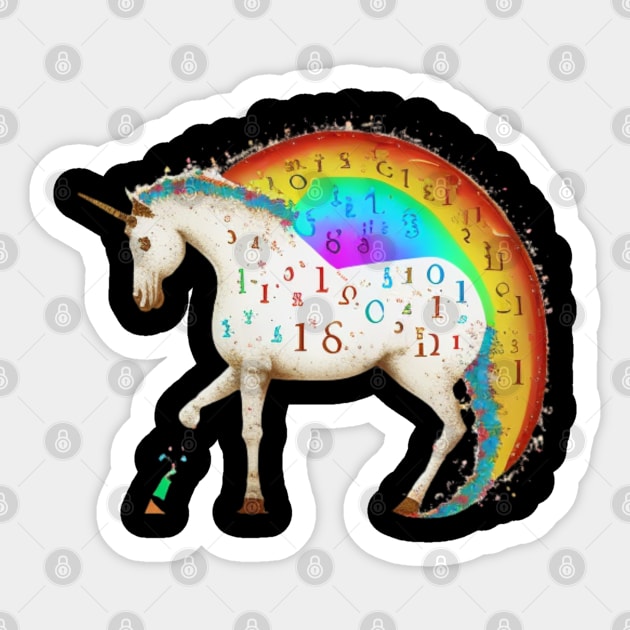 Cutie Pi day Unicorn rainbow kawaii kindergarten Sticker by YuriArt